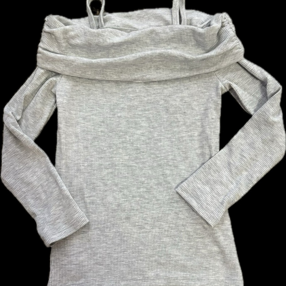 Abercrombie Kids Light Gray Off-Shoulder Sweater